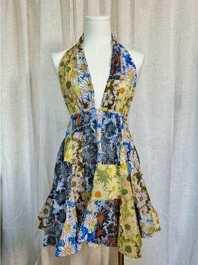 Beautiful 🤩 Zara Multi Floral Halter Patchwork Mini Dress